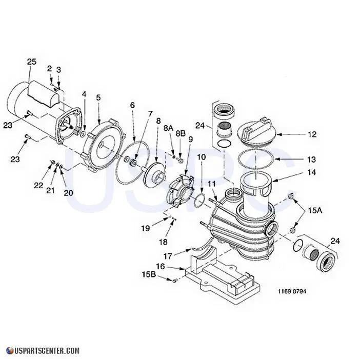 StaRite Dyna-Glas/Dyna-Max Pump Components Spa Pumps 34-102-w009
