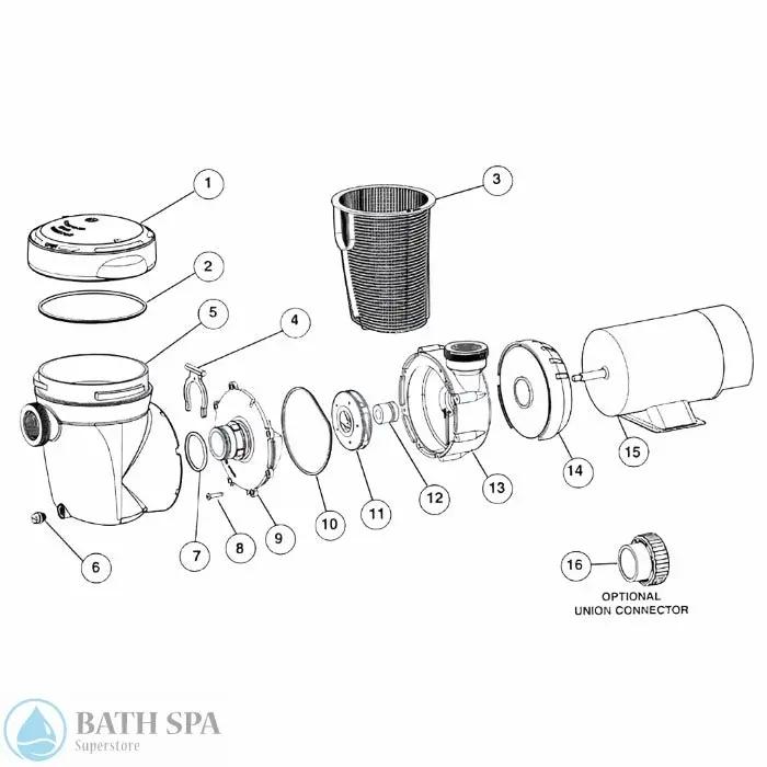 Hayward Max-Flo SP 1800X Pump Series (Max rated) Spa Pumps 34-150-w007