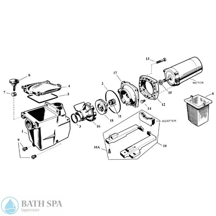 Hayward Super Pump SP2600 Series & SP 2600X Max Rated Spa Pumps 34-150-w019