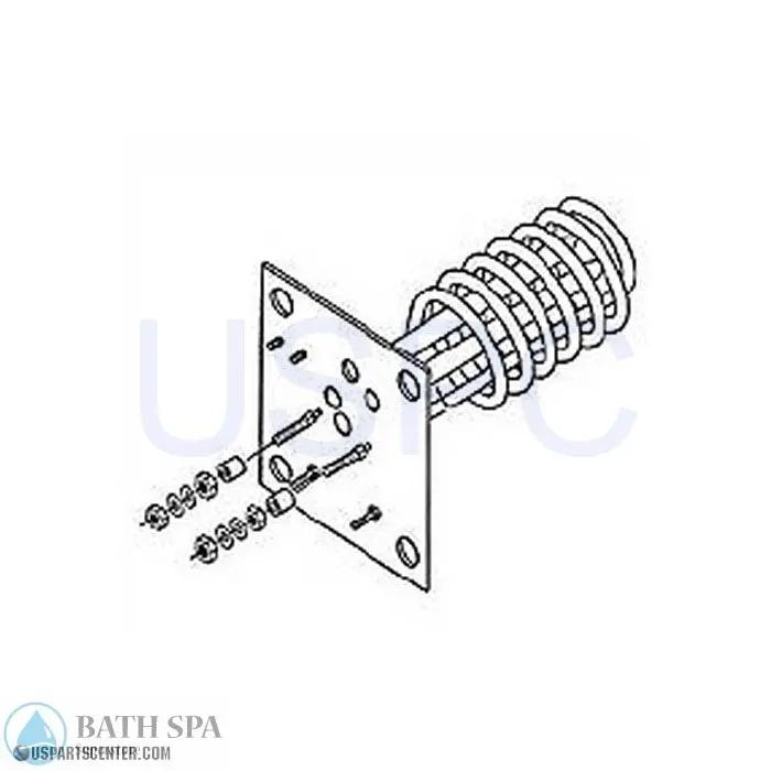 Allied Plate Element, 5 in x 5 in Plate, 2 Thermowell's, 11kW Spa Parts 42-1008