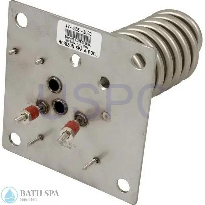 Allied Plate Element, 5 in x 5 in Plate, 2 Thermowells, 6000W Spa Parts 441008