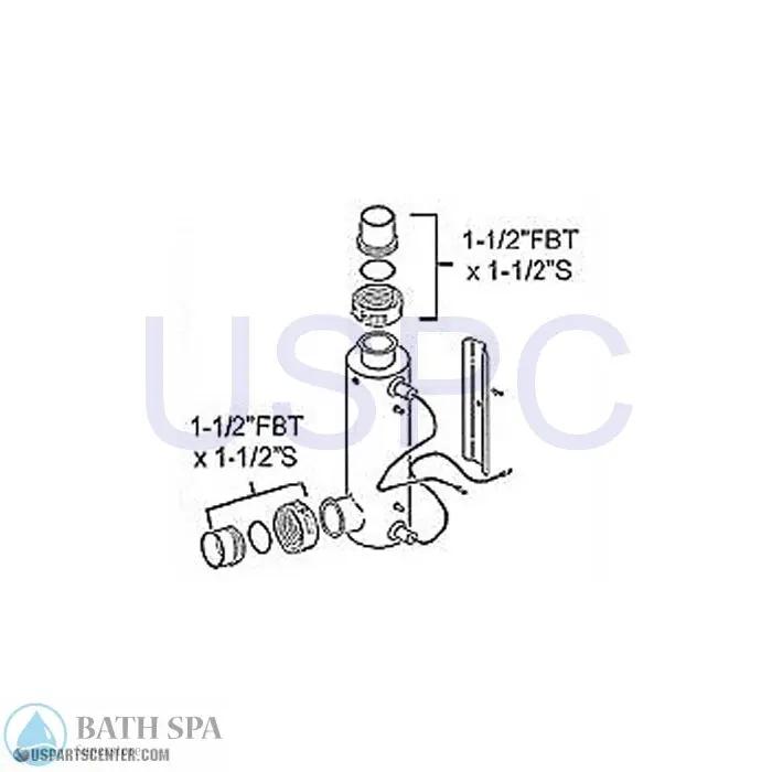 Dimension One, 1 Pressure Tap Spa Parts 45-3600-20-001h