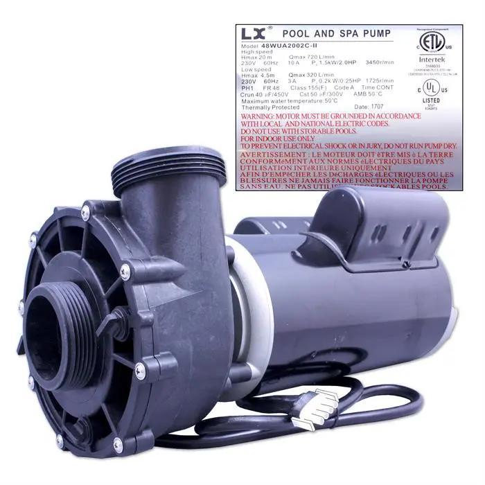 Energy Savers Pump, LX, Sundance, 48FR, SD, 2.0HP, 2Spd, 230V, 10.0/3.0A, Without Under-Chassis/Baseless Spa Spa Pumps & Parts: Spa Pumps (Guangdong Lingxiao LX Pumps) 48WUA2002CIISUN-0