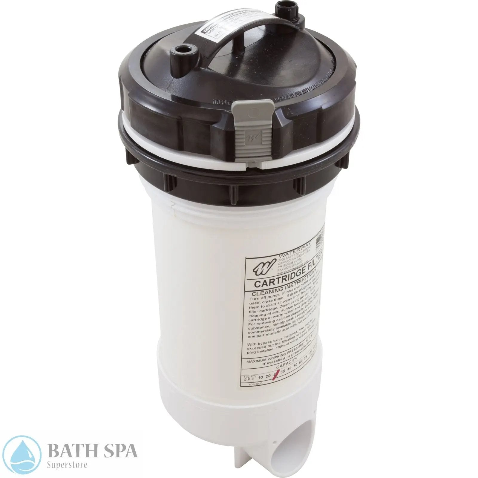 Waterway 25 Sq. Ft. Cartridge, Bypass Valve, 10 Tablet Brominator 2" Spa Parts 502-5050_-REVERSE