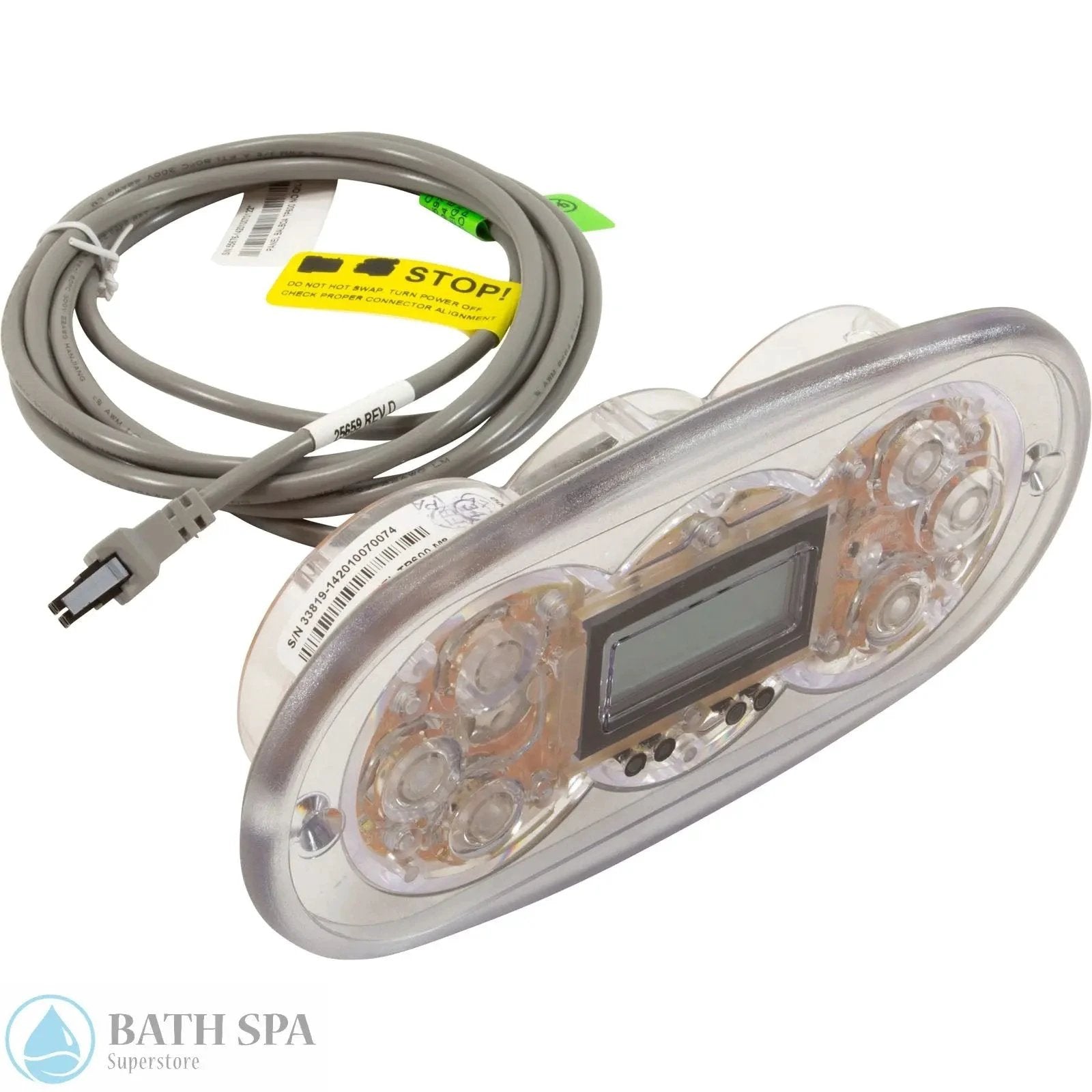 Balboa Topside Panel, Clearwater 5 button w/display 4 pin Molex (55676-14) Spa Controls 58-138-3359_XL