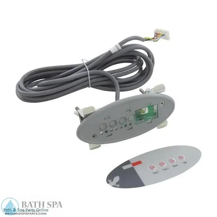 Gecko TSC 3 Aux 4 Button Spa Topside Panel For 2 Pump Systems Small Oval Control Interface Spa Parts: Spa Topside Panels (Gecko Topside Panels) 58-337-1558_XL