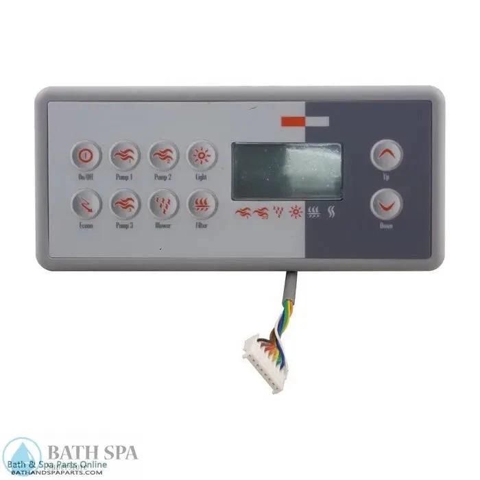 Gecko TSC 8 K 8 10 Button Spa Topside Panel For 3 Pump Large Rectangular LCD Display Model BDLTSC810K Spa Parts: Spa Topside Panels (Gecko Topside Panels) 58-337-1564_XL