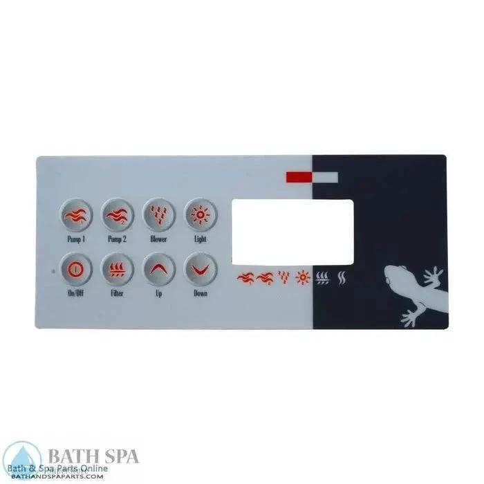 Gecko TSC 8 GE1 8 Button Topside Panel Overlay With P1 P2 Bl Lt Filter 9916-100130 Spa Parts: Spa Topside Panel Overlays (Gecko) 58-337-1901_XL