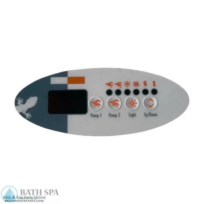 Gecko TSC 9 GE2 Four Button Topside Panel Overlay P1 P2 Light 9916 100186 Gecko Alliance Interface Spa Parts: Spa Topside Panel Overlays (Gecko) 58-337-1902_XL