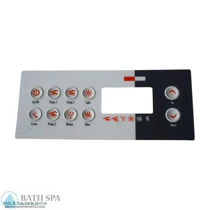 Gecko TSC-8 10 Button Topside Panel Overlay P1 P2 P3 Bl Lt Filter 9916-100723 Gecko Alliance Spa Parts: Spa Topside Panel Overlays (Gecko) 58-337-1911_XL