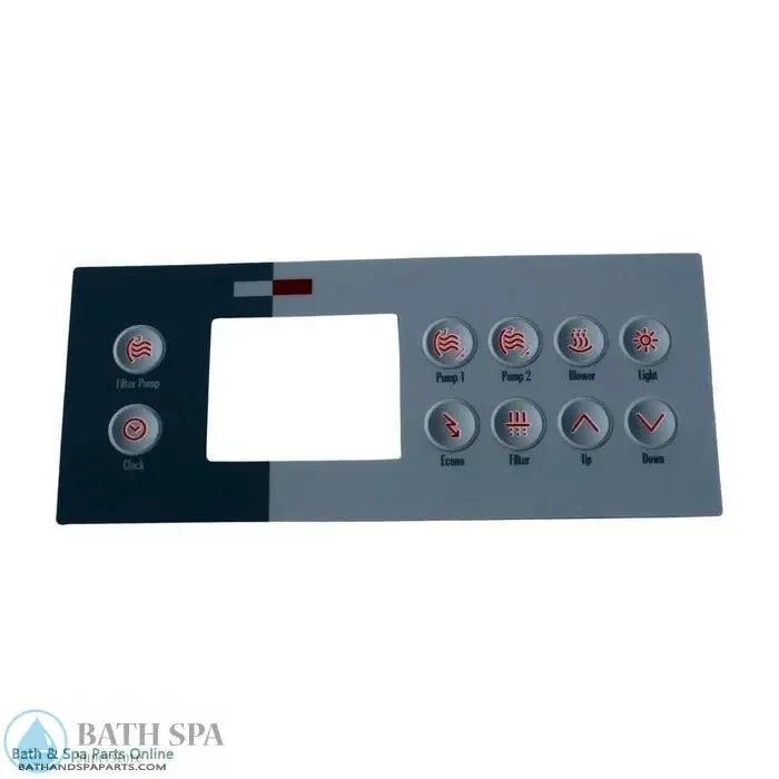 Gecko TSC-4 10 Button Topside Panel Overlay P1 P2 Bl Lt Eco Filt 9916-100761 Compatible Replacement Part Spa Parts: Spa Topside Panel Overlays (Gecko) 58-337-1914_XL