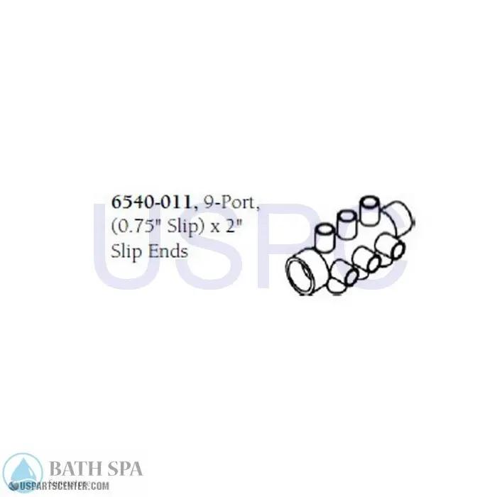 Sundance 9-Port (0.75" Slip) x 2" Slip Ends Sundance Spa Parts 6540011