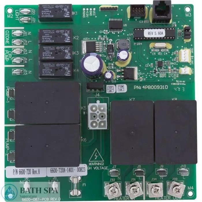 Circuit Board, Sundance LX-15 Rev 5.57, 2 Pump, No Circ Pump (6600-087) Sundance Spa Parts 6600-720.1