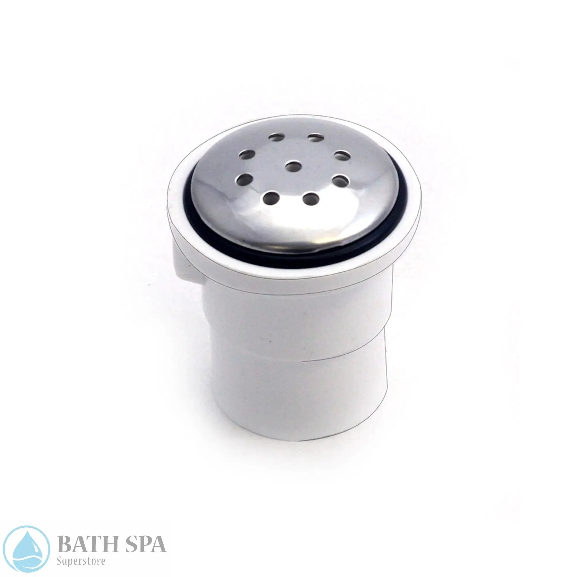 Waterway 1" Straight Body Air Injector W/Stainless Steel Escutcheon (670-2380) Bath Parts: Bath Air Injectors 670-2380