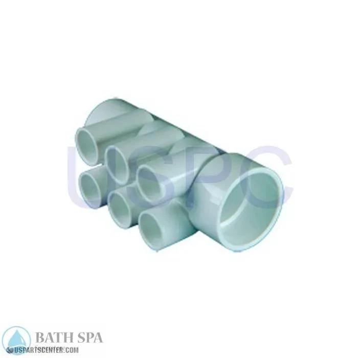 GG Water Manifold - 6 Port 1/2"S x 1-1/2"S x 1-1/2" Spg w/Plug Spa Parts 72060_50acc8c2-802f-4591-8014-49b990c13288