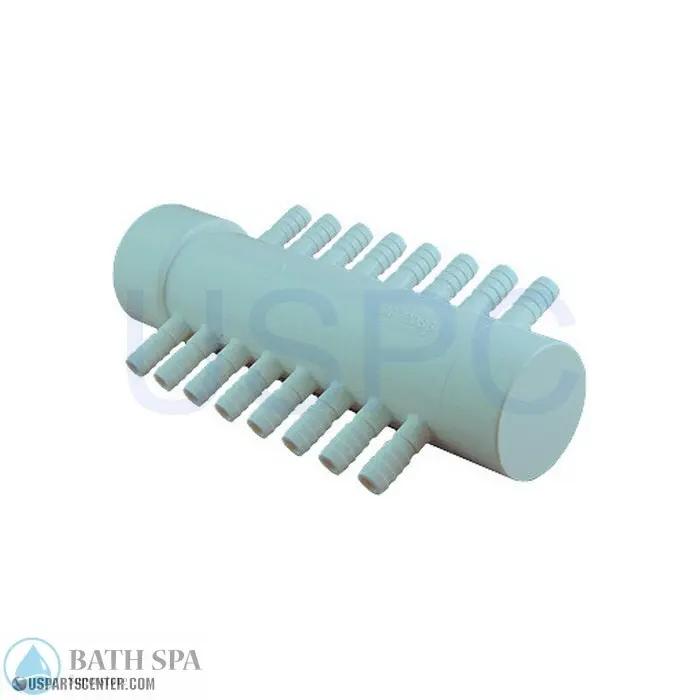 GG Air Manifold - (16) 3/8" ort x 1-1/2"S x 1-1/2" Spg w/ Plug Spa Parts 72086