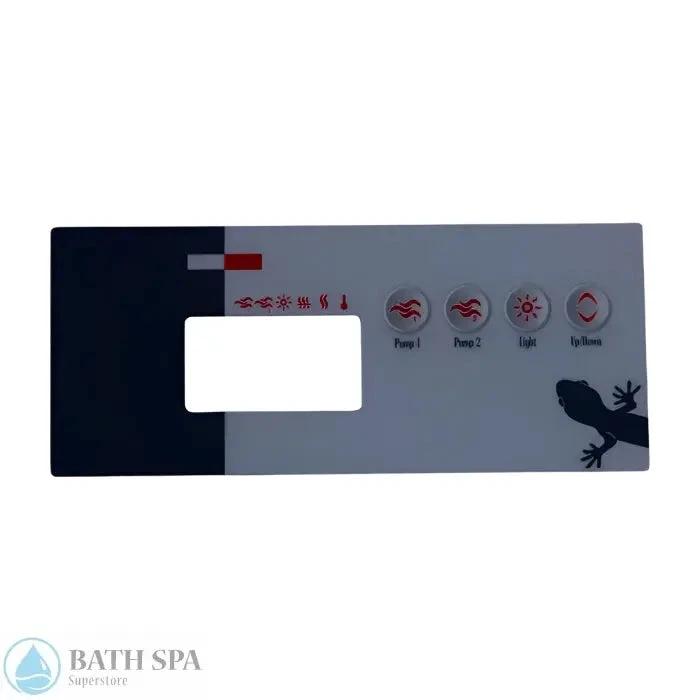 Gecko TSC 19 GE2 Four Button Topside Panel Overlay For P1 P2 Light 9916 100219 Discontinued Spa Parts: Spa Topside Panel Overlays (Gecko) 9916-100219