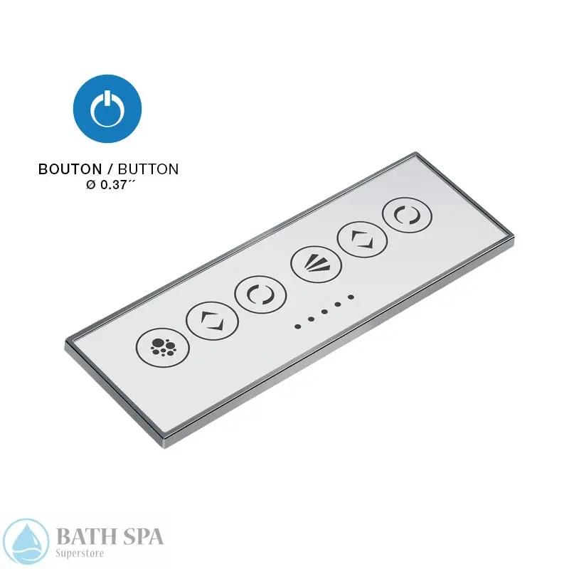 Aquatic Keypad- Rectangle "TOAC" - 6 button - Blower - Pump - Light Bath Parts AQ_BKL-TOAC-BV_PT_CH-V2-CL