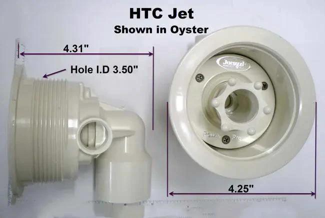 Jacuzzi HTC Complete Jet Oyster 4.25 Inch OD 3.5 Inch Hole Water Connection 1.5 Inch Spigot Air Connection Half Inch Bath Parts: Bath Jet Trim (Jacuzzi Whirlpool) B785969