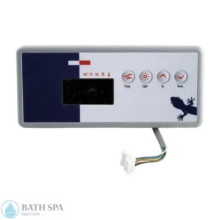 Gecko TSC19 Four Button Spa Topside Panel For One Pump Large Rectangular With LED Display Spa Parts: Spa Topside Panels (Gecko Topside Panels) BDLTSC19GE1