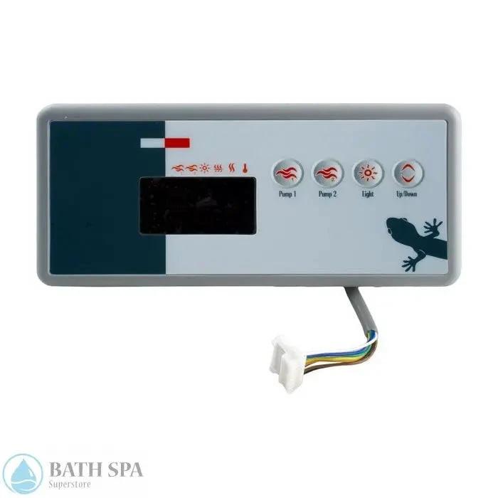 Gecko TSC19 4 Button Spa Topside Panel For 2 Pumps Large Rectangular LED Interface Spa Parts: Spa Topside Panels (Gecko Topside Panels) BDLTSC19GE2