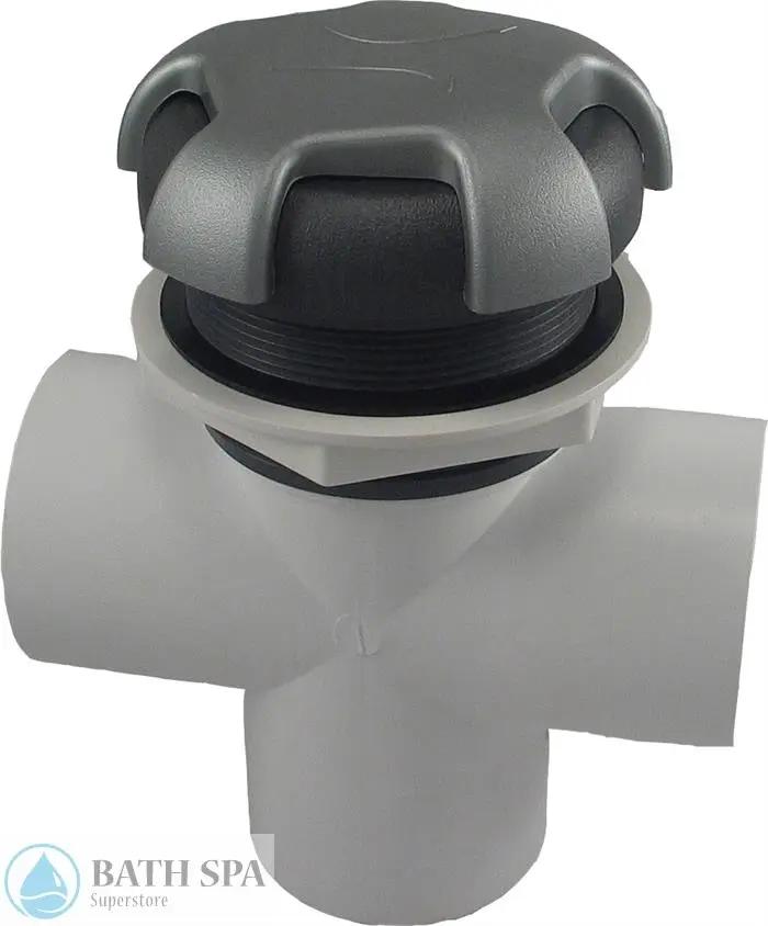 Diverter Valve,Graphite Gray Cap, Silver Crown Handle, 2" Socket (25048-807) Spa Parts CMP25048-807