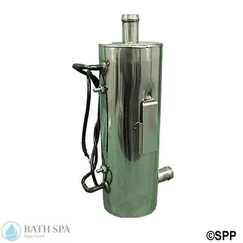 Heater Assembly, Clearwater, Low Flow, 4.0kW, 230V, 3" x 8.63"Long, 3/4"Barb, w/(2) 13"Wire Leads Spa Parts E24000221