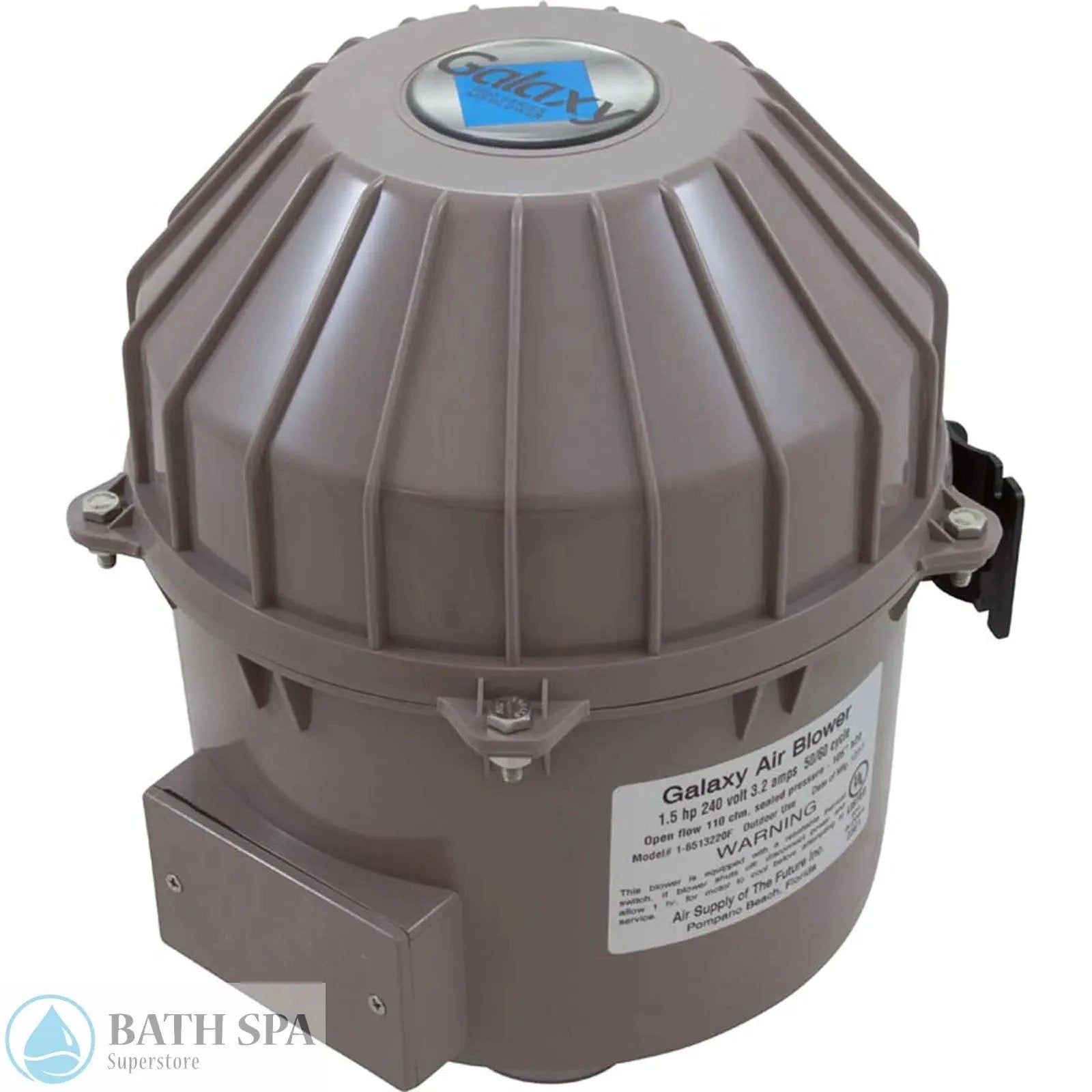 Air Supply Galaxy Pro 1.5 HP Air Blower 120V 7.4 Amps Indoor Outdoor Quiet Operation Top or Side Mount Discharge 6515131 Bath Parts: Bath Air Blowers Galaxy_043cb606-e442-4b0a-af47-f78b28fec179