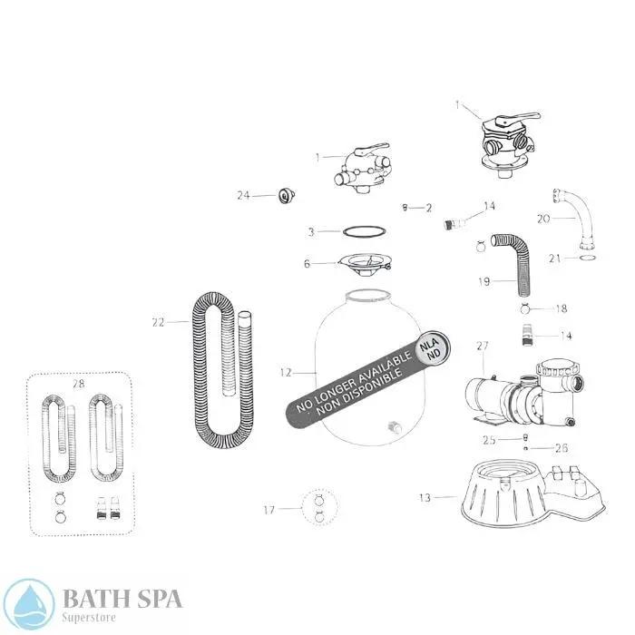 Jacuzzi Pool Filter, 160L, 190L, 192L, 225L Laser Sand Filter Replacement Parts (Older Models) Pool Parts L160l-225l-filter