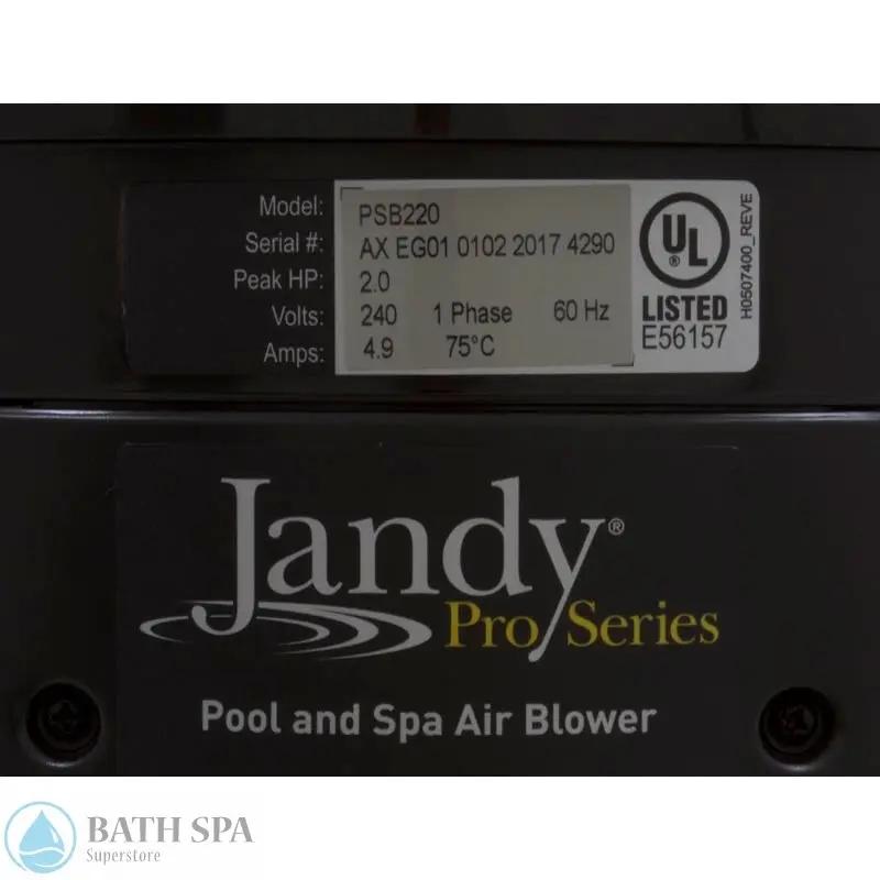 Zodiac Polaris Air Blower, Jandy, Plastic, 2.0hp, 230v, 4.9a [Hardwire} (PSB220) Spa Parts: Spa Air Blowers (Residential - Bottom Mount) PSB220_label