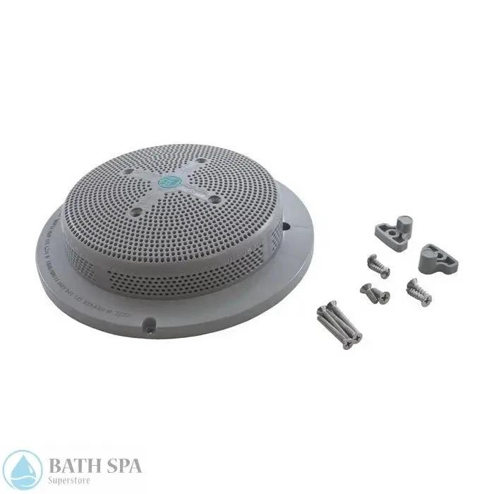 Aquastar 8 Inch Retro Sumpless Suction Outlet Cover With Screw Bushing Kit Light Grey R8HP103 Pool Parts: Pool Main Drain R8HP103