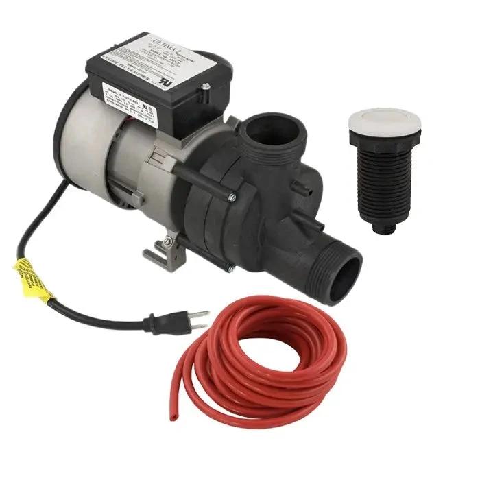Balboa 1.0 HP WOW Bath Pump E Switch 115V 9 Amps AB Air Tubing 1051057 Bath Pumps & Parts: Bath Pumps (Balboa WOW) Vico_Pump_Button_Tubing_e220e515-a5fc-40a7-bfdd-a4f43d28f427
