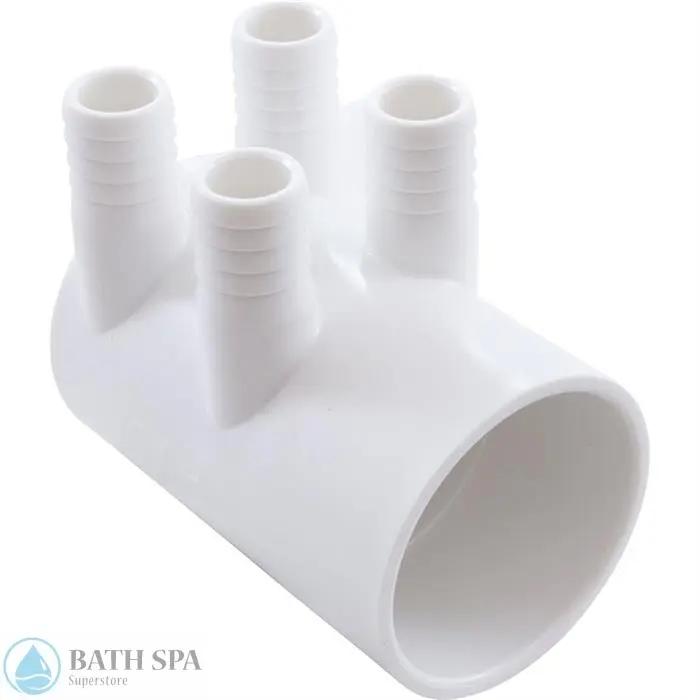Sundance Manifold, 4-Ports (0.75" Barb) x 2" Slip x Blind End (6540-315) Sundance Spa Parts WM2XSKB-4