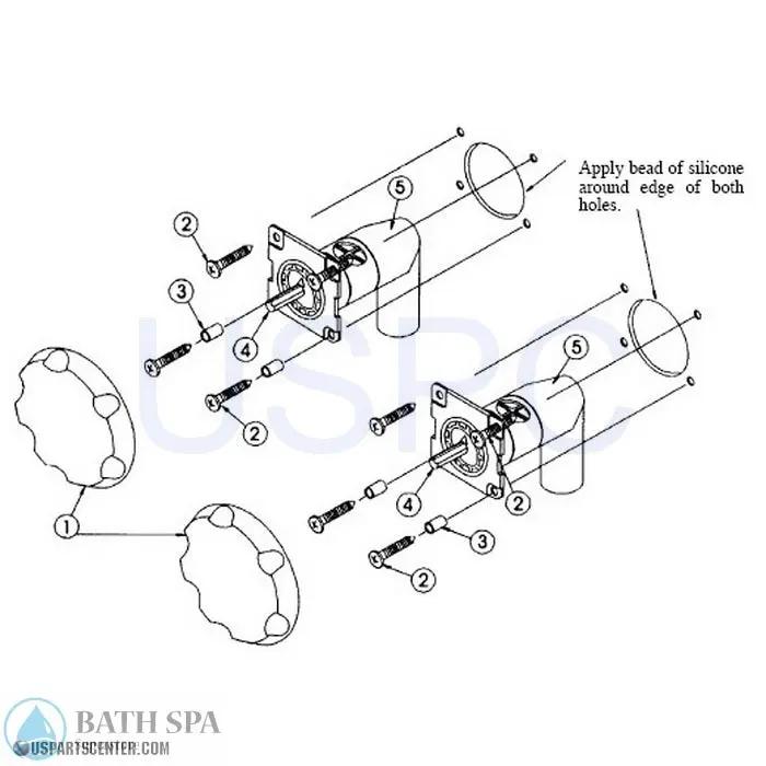 Jacuzzi Whirlpool 2 Panel Air Control Assembly Bath Parts air-control