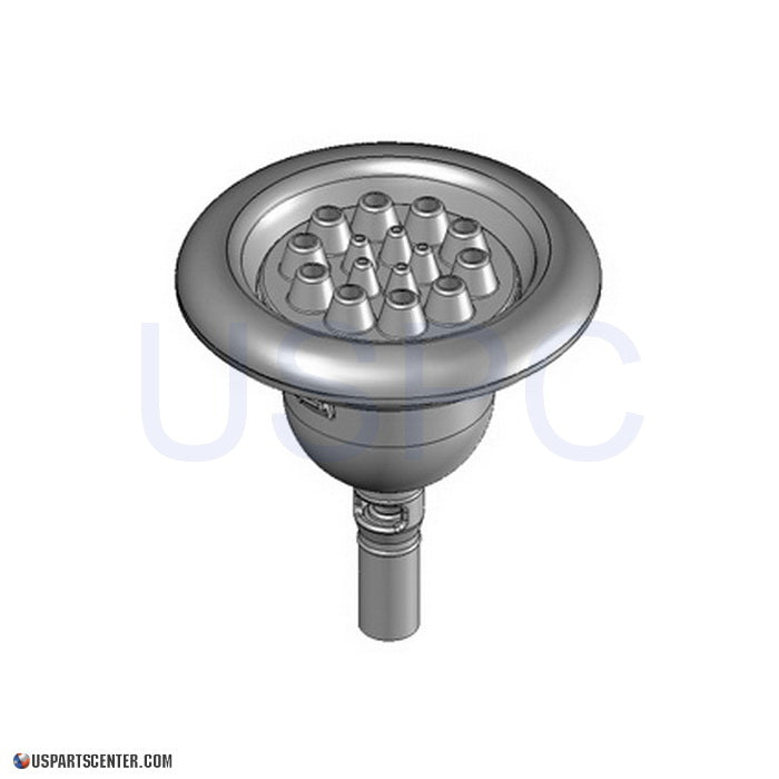 Large Cyclone Round Showerhead, Stainless Steel Barrel Assembly 5"