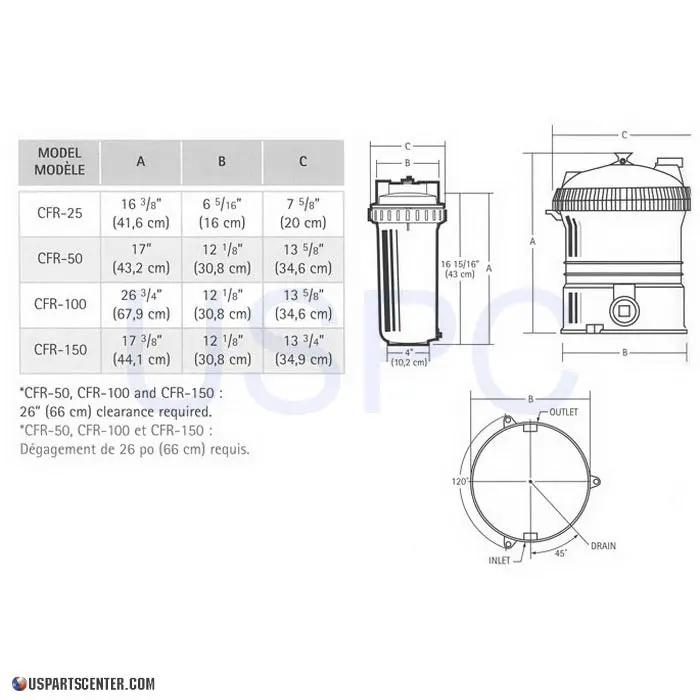 CFR50 Complete Filter Pool Parts cfr-specs_d25e2744-0d90-49fc-96e2-139fef958e95