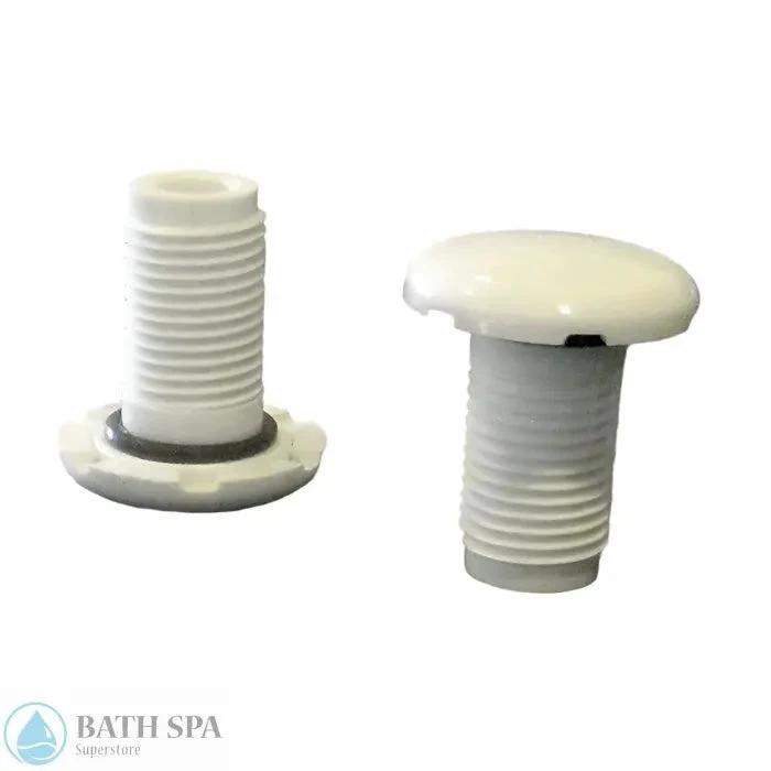 CG Air Classic Round Cap Stopper and Ball for Seven Eighths Inch Plastic Air Jet White Finish Bath Parts: Bath Air Injectors cg-b-rwp-7_8