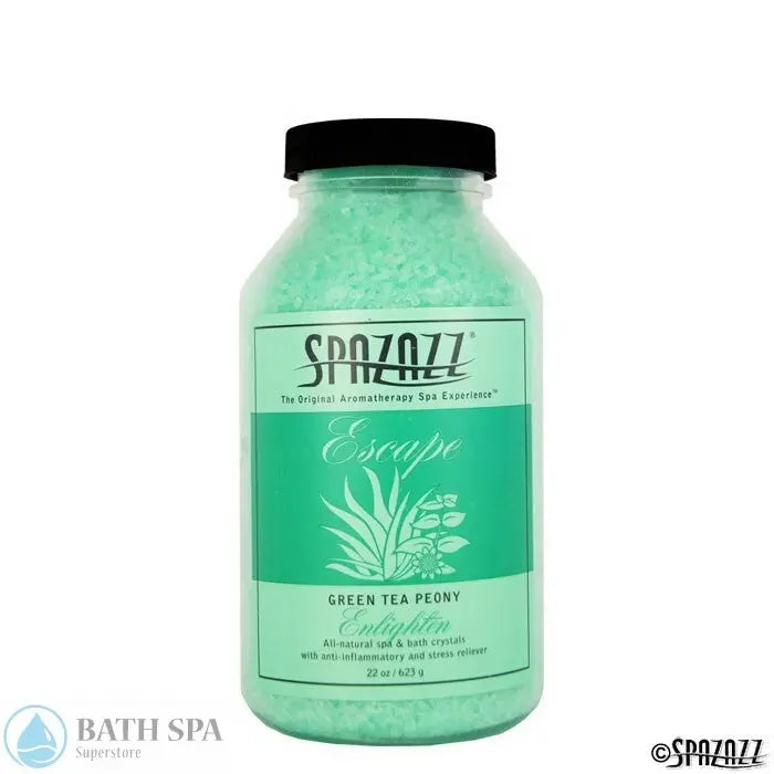 Spazazz Escape Green Tea Peony (Enlighten) Aromatherapy Crystals 22oz Container Aromatherapy: Spazazz Escape Crystals escape20ozcrystalsgreenteapeony700x700