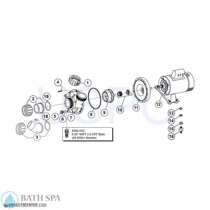 TheraMax / TheraFlo Pump Components (1999+) Piranha Sundance Spa Parts ss6500-288