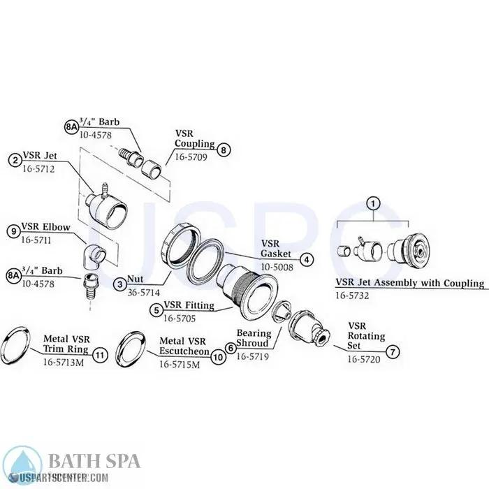 VSR Whirlpool Assembly Spa Parts vsr
