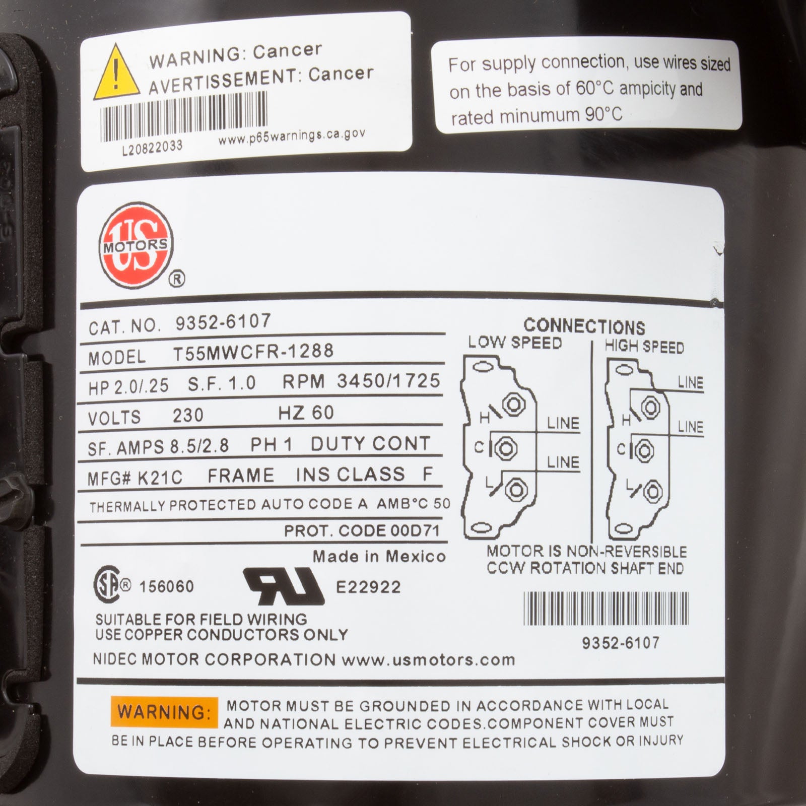 Gecko Aqua Flo 2.0 HP Flo-Master FMHP Pump [230V] [2-Spd] [48FR] [1.5"] (02120000-1010) Spa Pumps & Parts: Spa Pumps (Aqua Flo By Gecko FMHP) 02120000-1010-MANLABEL