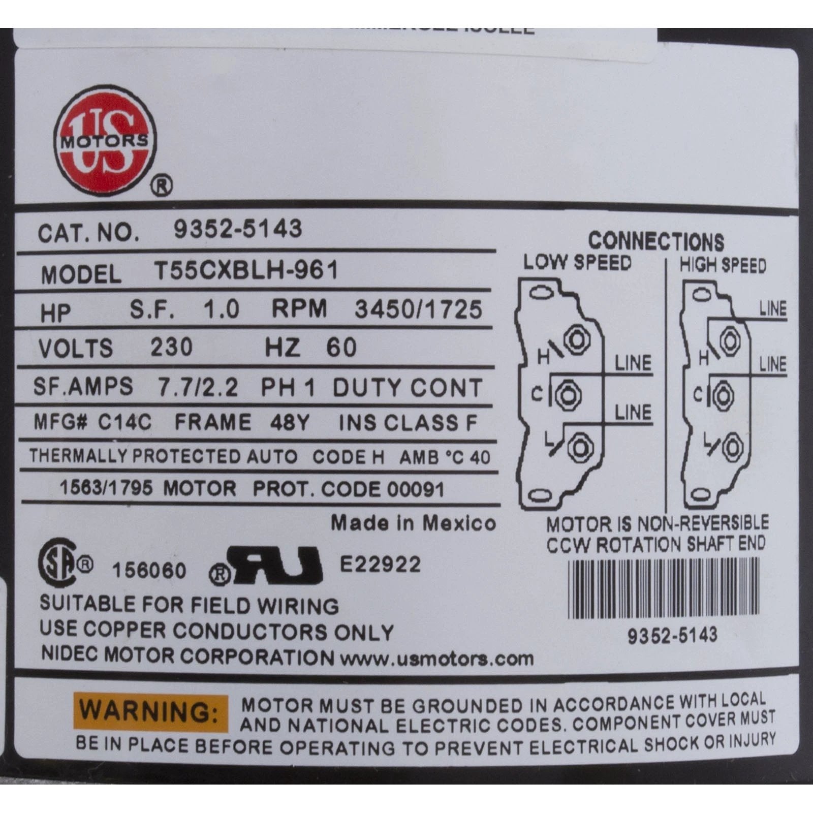 Gecko AquaFlo 1.5 HP XP2 Spa Pump [7.7/2.2a] 230V Two Speed 48FR Spa Pumps & Parts: Spa Pumps (Aqua Flo By Gecko XP2E) 06115517-2040-MAIN_LABEL