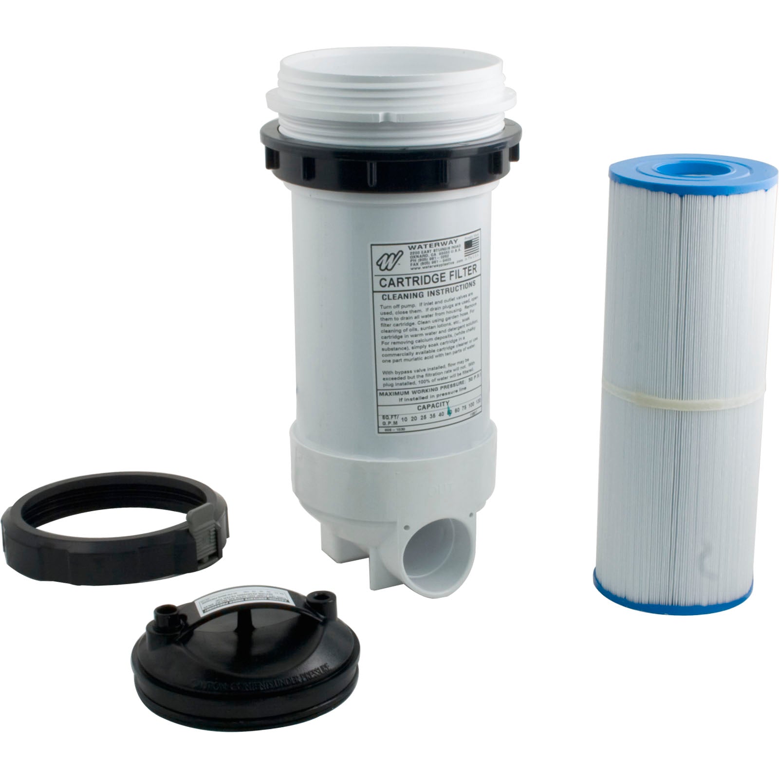 Waterway 7 1/2" [50 Sq. Ft.] Top Load Cartridge Filter With Bypass Valve [2"] (502-5010)