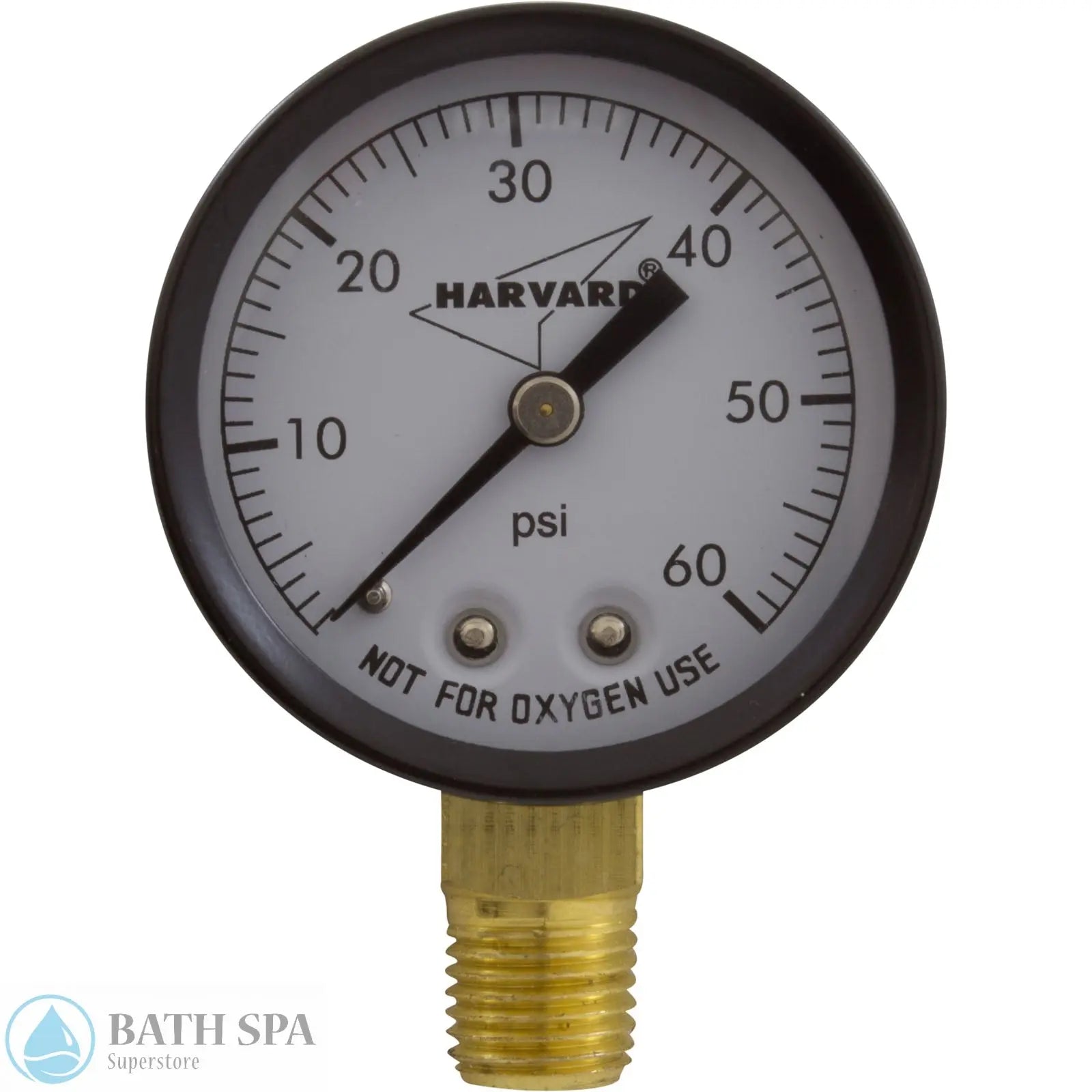Waterway Bottom Mount Pressure Gauge [1/4"MPT] [0-60 PSI] (830-3000) Spa Parts: Nuts Bolts & Screws 17-555-1010_2-FRONT__XL