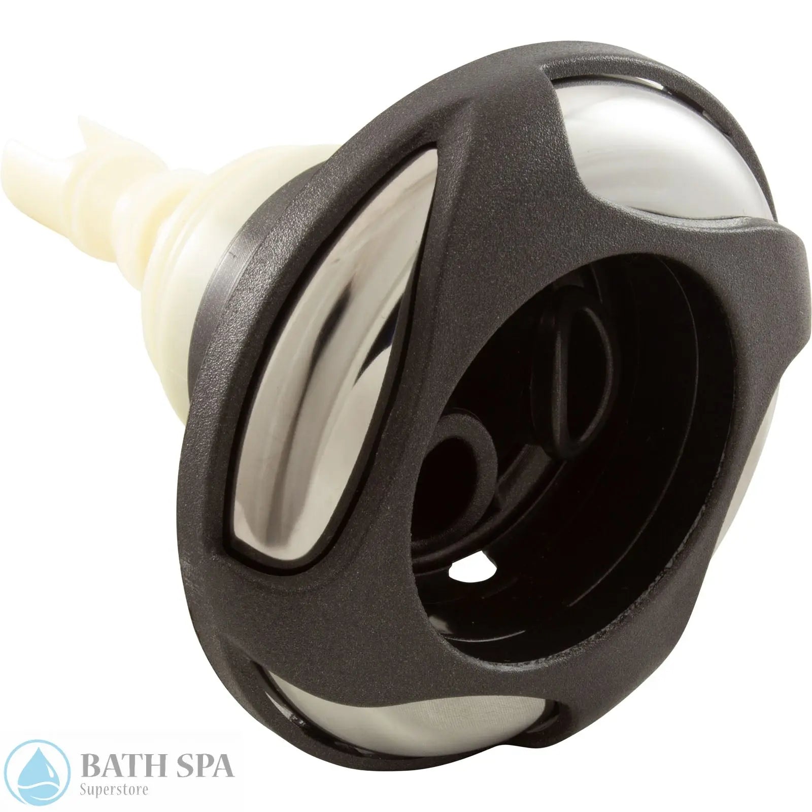 Waterway Poly Storm Jet Internal [3-5/8" FD] [Swirl] [Twin Roto] [Threaded] [Dark Grey/SS] (229-4049S-DSG) Spa Parts: Spa Jets (Waterway Poly Storm Jets) 229-4049S-DSG