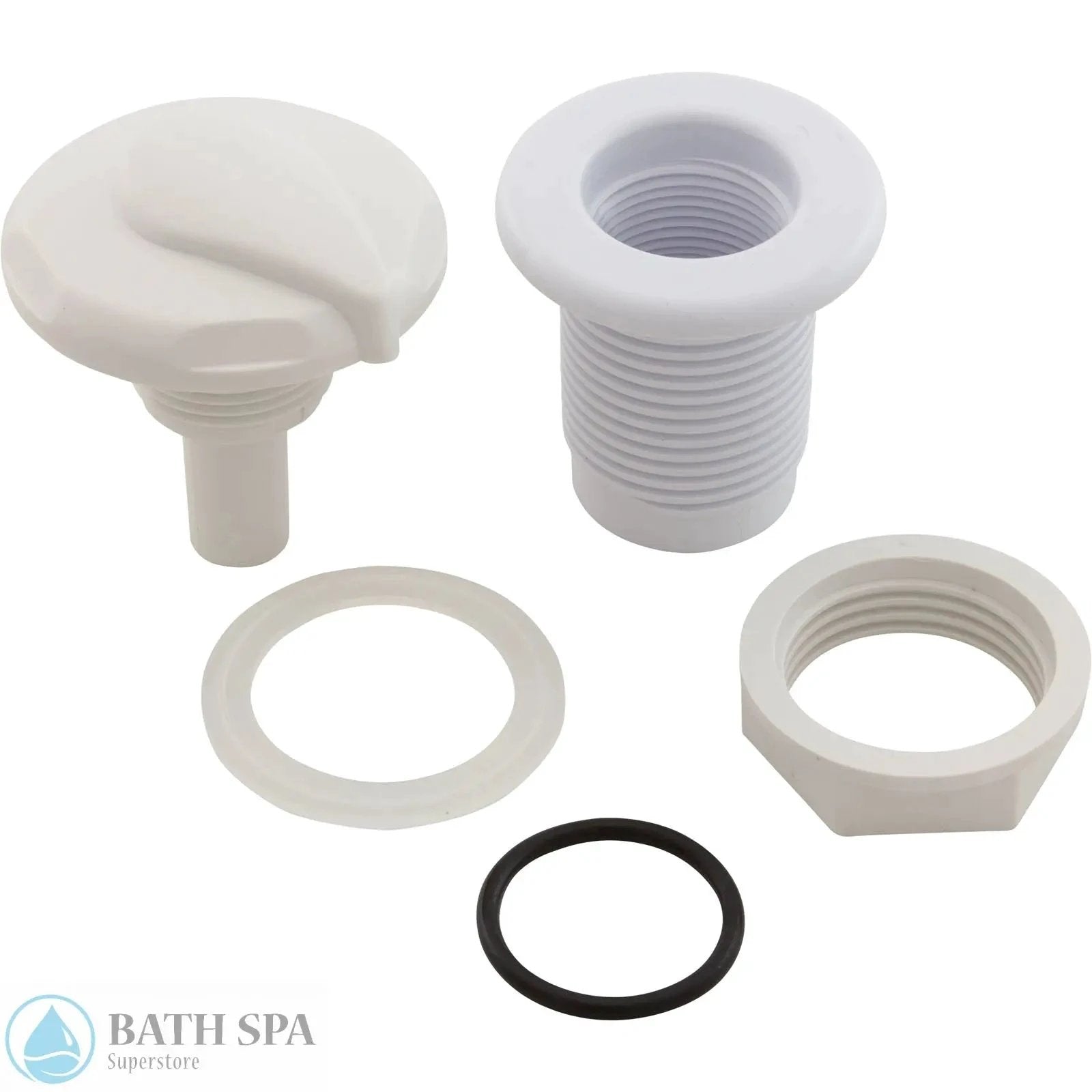 CMP 1" Air Control [1-3/4" HS, 2-5/8" FD] [Crescent] [White] (25098-000-000) Spa Parts: Spa Air Controls 25098-000-000-PARTS