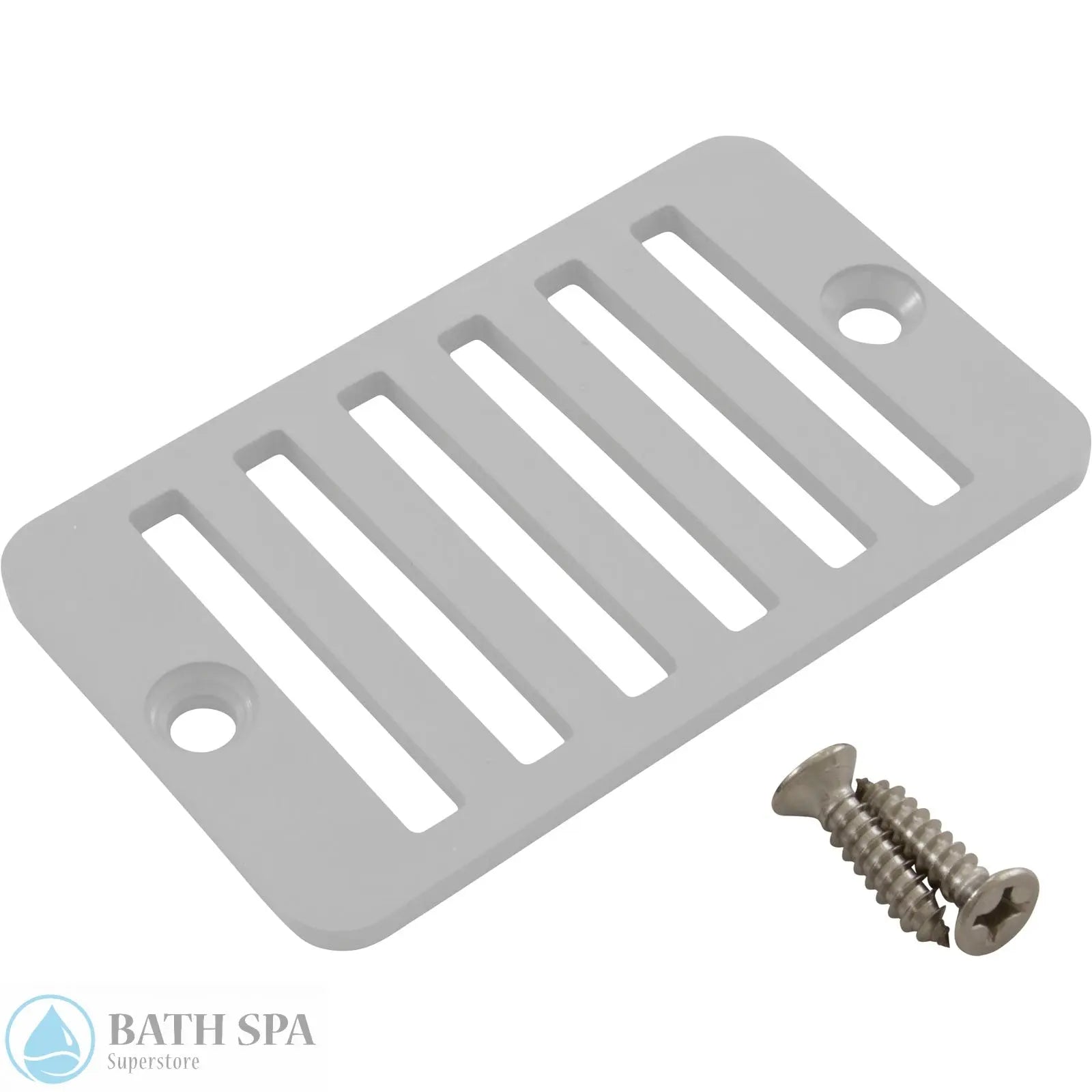 Waterway 2" x 4" Deck/Gutter Grate (With Screws) [White] (640-2800) Waterway Plastics