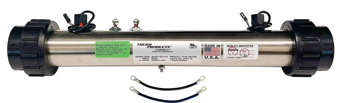 Balboa M7 5.5kW Flo-Thru Spa Heater [Titanium] [230v] [2" x 15"] [55624] Spa Parts: Spa Heaters (Balboa Spa Heaters) 26-0071-DS-5T-K