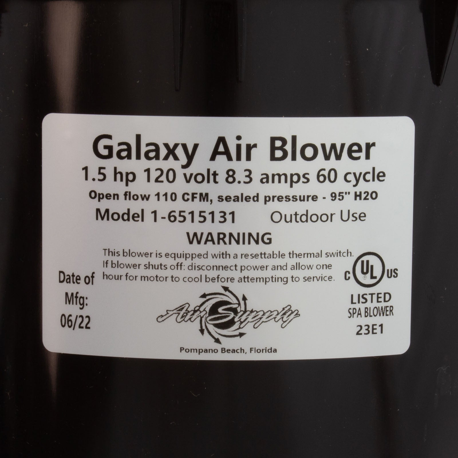 Air Supply Galaxy Pro 1.5 HP Air Blower [120v] [7.4 Amps] (6515131)
