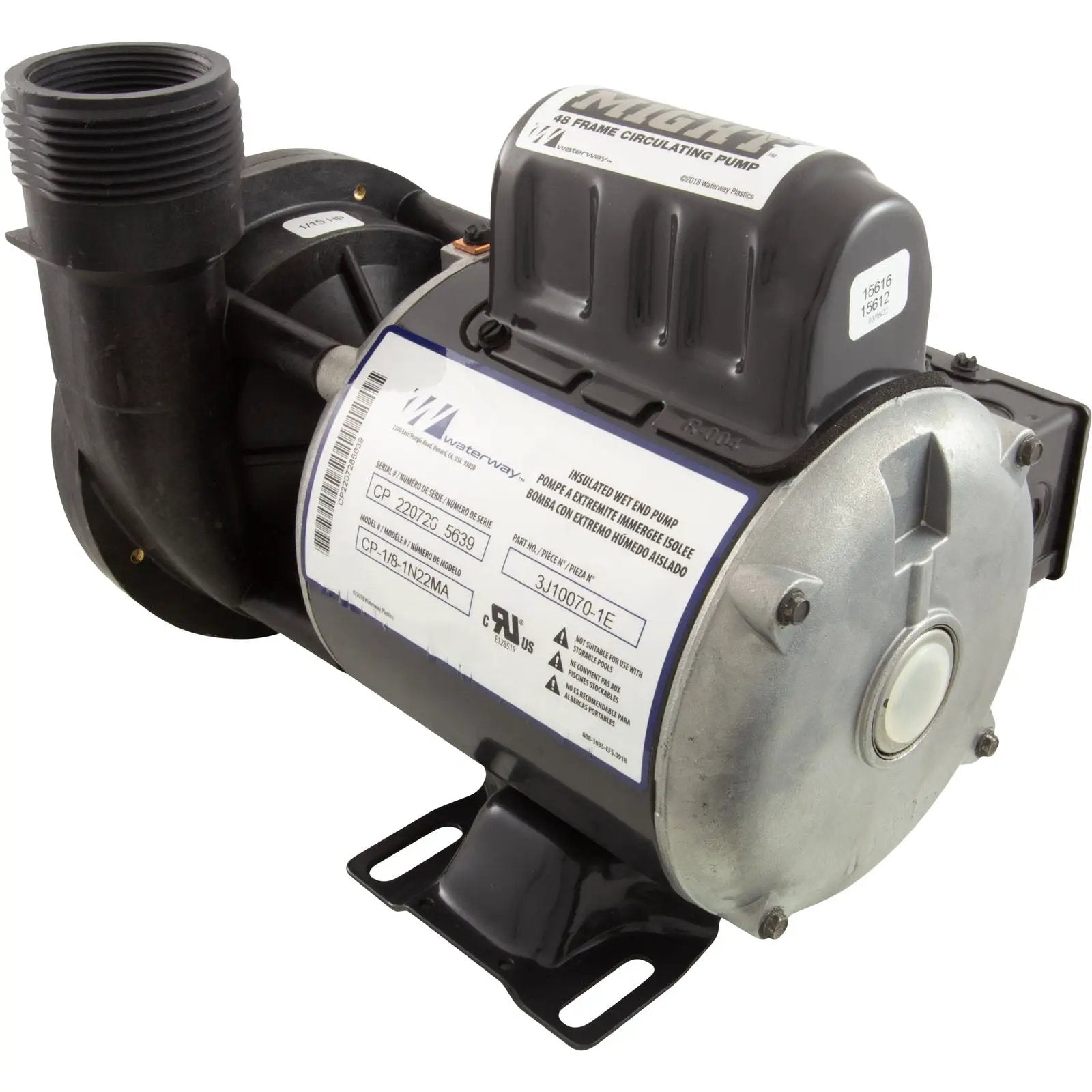 Waterway Iron Might Circulation Pump 1/15 HP [0.63 Amps] [230v] [48FR] [OEM] (3410020-1E) Spa Pumps & Parts: Spa Pumps (Waterway Circulation Pumps) 34-270-1005_1-REV__XL
